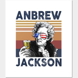 Andrew Jackson US Drinking 4th Of July Vintage Shirt Independence Day American T-Shirt Posters and Art